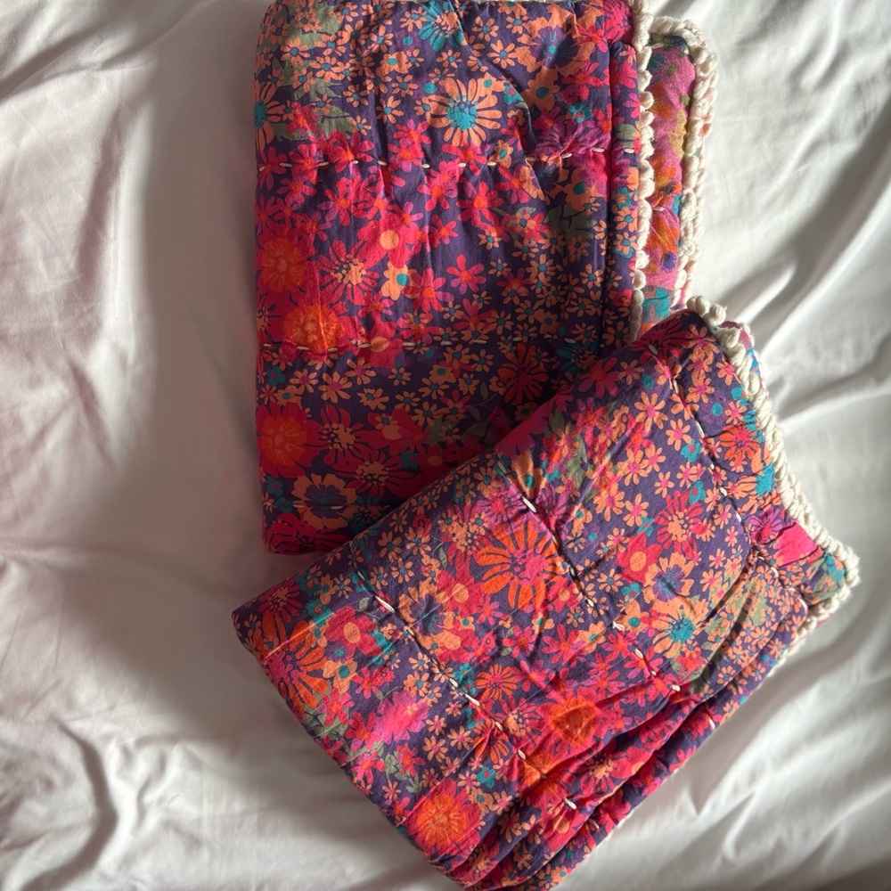 Floral Quilted Pillow Cases
